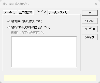 「縦方向の折れ線グラフ」グラフタブ