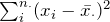 \sum_i^{n_{\cdot}}(x_{i}- \bar{x_{\cdot}})^2