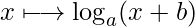  x \longmapsto \log_a (x + b) 