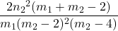 \displaystyle \frac{2{n_2}^2(m_1 +m_2-2)}{m_1(m_2-2)^2(m_2-4)}