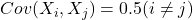 Cov(X_i,X_j)=0.5 (i \neq j)