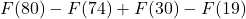 F(80)-F(74)+F(30)-F(19)