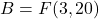 B=F(3,20)