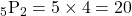 {}_5 \mathrm{P}_{2}=5 \times 4=20