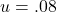 u=.08