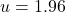 u=1.96