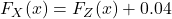 F_X(x) = F_Z(x) + 0.04