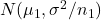 N(\mu_1, \sigma^2/n_1)