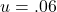 u=.06