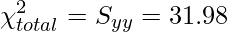  \displaystyle \chi^2_{total} = S_{yy} = 31.98 