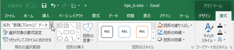 ［グラフツール］メニュー［書式］タブ" title="［グラフツール］メニュー［書式］タブ