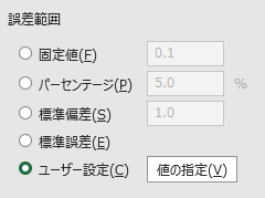 誤差範囲のユーザー設定